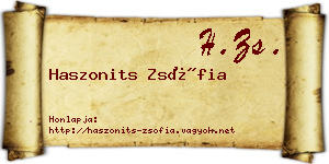 Haszonits Zsófia névjegykártya